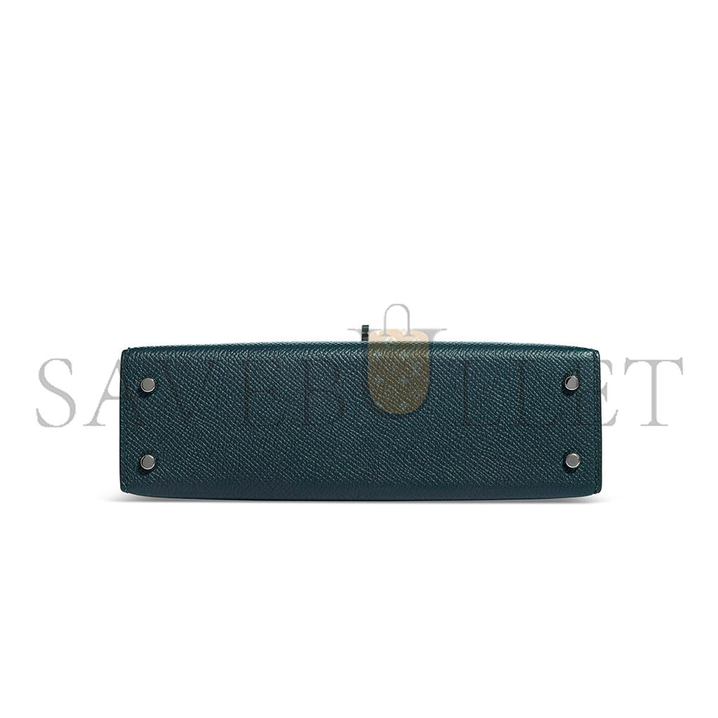 H**mes master mini kelly iiepsom duck blue with palladium hardware (19*12*5.5cm)